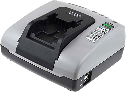 Powery Chargeur de Batterie avec Port USB pour perceuse sans Fil Black&Decker HP146F4LBK