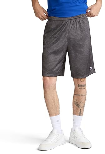 Champion Långa nätshorts för män med fickor, granit, 3XL
