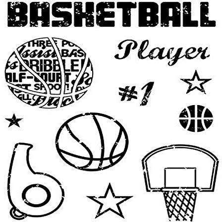 Karen Foster Design Scrapbooking Clear Stamps, Basketball, 4 x 5