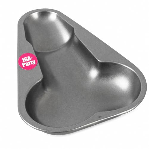 You2Toys Penis Kuchenform, erotische 3D-Backform aus Karbonstahl mit Hoden, für Junggesellenabschied & Party, für Kuchen & Pudding, Metallgrau, 29 × 18 cm