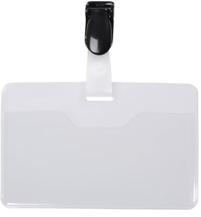 Pavo - Namensschild - 25 Stück, mit Clip, 60 x 90 mm, transparent, nach oben offene Tasche, Vorderseite ausgeschnitten, 8009213