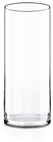 CYS Excel Clear Glass Cylinder Vase (H:12 D:4) | Multiple Size Choices Glass Flower Vase Centerpieces | Hurricane Floating Candle Holder