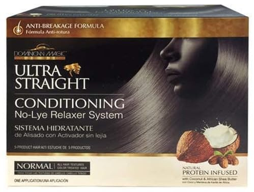 Dominican Magic Ultra Straight No Lye Hair Relaxer – Gentle Formula for Smooth, Frizz-Free, and Straight Hair – 7.4oz, Normal Strength, Professional Grade Relaxer