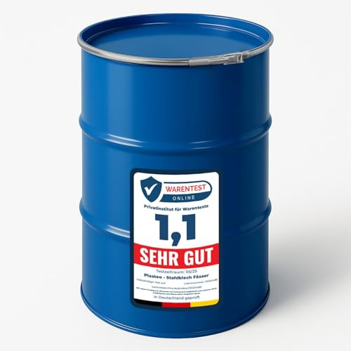 maier Plasteo 213 L Deckelfass Blau - Stahlfass Metallbehälter Tonne