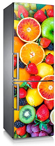 Setecientosgramos - Adesivo per frigorifero, in vinile, motivo Tutti Frutti 185x60 design esclusivo