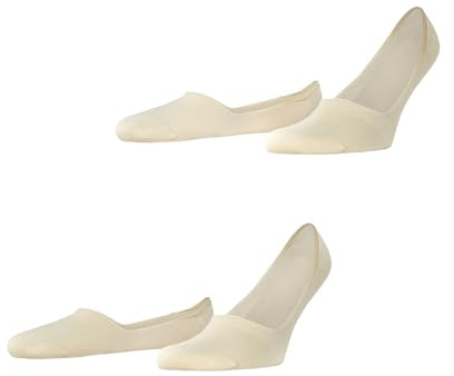 ESPRIT Men's Basic Uni 2-Pack Liner Socks Breathable Cotton No-Show Invisible Hidden In Shoe Medium Cut Anti-Slip System In The Heel Area Do Not Slip In Shoes Thin Plain Multipack 2 Pairs