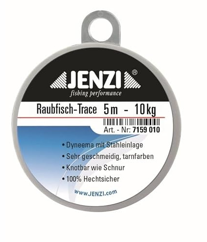 Jenzi Raubfisch-Trace, feingeflochtenes Dyneema, 10 Kg, 5 m