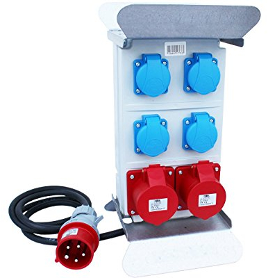 Stromverteiler CEE 16A 400V 230V Baustromverteiler Kraftstrom Starkstrom Verteiler 825