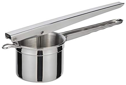 Gravidus Edelstahl Kartoffel- und Gemüsepresse - Vielseitige Spätzle- & Spaghetti-EIS-Presse, glänzend & hygienisch