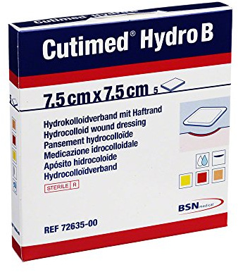 BSN medical Cutimed Hydro B Hydrokolloidverband 7,5x7,5 cm mit Haftrand,