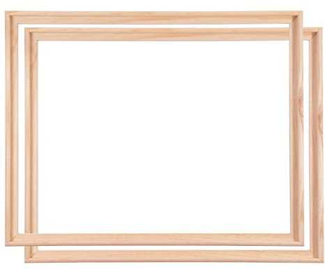 2 SCHATTENFUGENRAHMEN für KEILRAHMEN 30x40 cm | Schattenfugen Bilderrahmen für Leinwände auf Keilrahmen mit Tiefeneffekt aus unbehandeltem Pinienholz