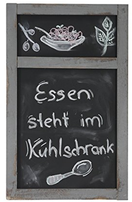 Werbetafel HWC-C51, Wandtafel Kreidetafel, 55x34x2cm, Holz Shabby-Look Vintage - grau