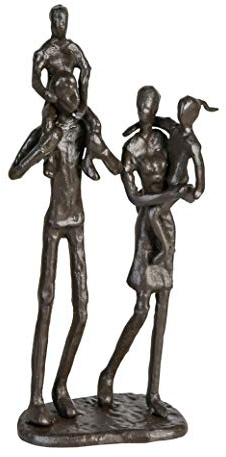 Casablanca Skulptur Family, Deko Figur Braun, Metall Statue Wohnzimmer, Büro Dekoration H. 22 cm x B. 10 cm - Moderne Skulpturen, Familien Symbol, Metallfigur