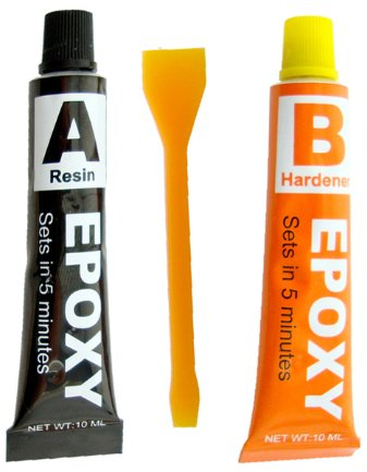 EPOXY GLUE SET - SUPER STRONG HOLD IN JUST 5 MINUTES - RESIN & HARDENER - USEFUL TO BOND GLASS / CERAMICS / FABRIC / METALS / PLASTICS - MULTI-PURPOSE SET IDEAL TO KEEP IN TOOL BOX