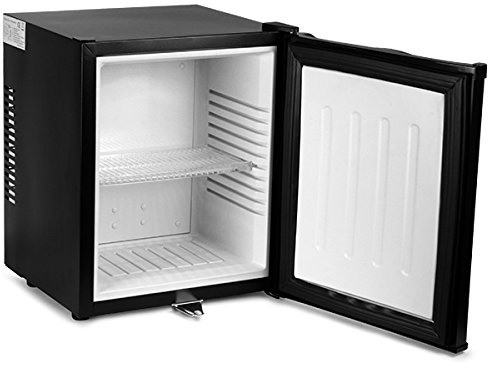 ChillQuiet 23L Silent Mini Fridge – Lockable Table Top Drinks & Snacks Cooler, Large 36 Can Capacity, Silent Running, Compact Black Design for Home, Office, Gaming or Bar [Energy Class A]