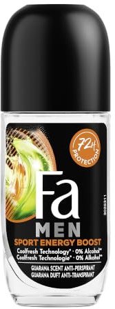 FA Fa Men Sport Energy Boost Roll-On 50 Ml 1 Pack (1 x50 ml)