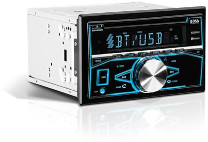 BOSS Audio Systems 850BRGB Car Stereo - Double Din, Bluetooth, Aux In, USB, CD DVD Player, AM/FM Radio Receiver, Multi Color Illumination