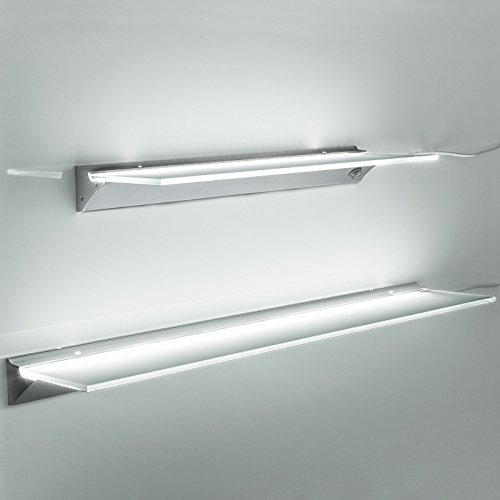 SO-TECH® LED Leuchtregal SARA Leuchtfarbe neutral weiß (4000K) Glasregal Lichtboden 900 mm