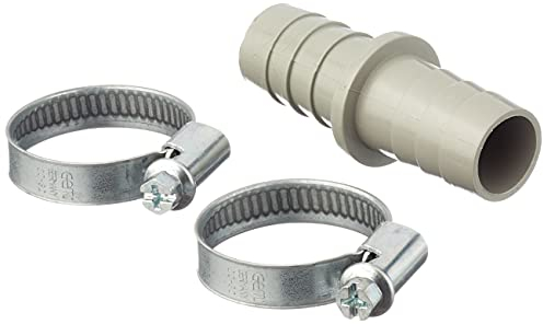 Xavax Raccord pour tuyaux d' écoulement (pour tuyaux de lavage et de vidange pour lave-vaisselle, comprenant 2 colliers de serrage, raccord pour tuyau de vidange) Argent, Droit