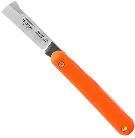 Zenport K106 Grafting and Budding Folding Knife, Dual Edge Tip, 2.25-Inch Stainless Japanese Steel Blade