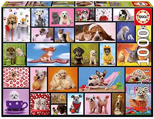 Educa - Puzzle de 1000 Piezas para Adultos | Momentos Compartidos Animales. Incluye Pegamento Fix Puzzle. A Partir de 14 años (15518)