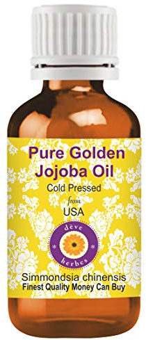 Deve Herbes Pure Huile de Jojoba doré (Simmondsia chinensis) Pressé à Froid qualité thérapeutique naturelle 30ml (1 oz)