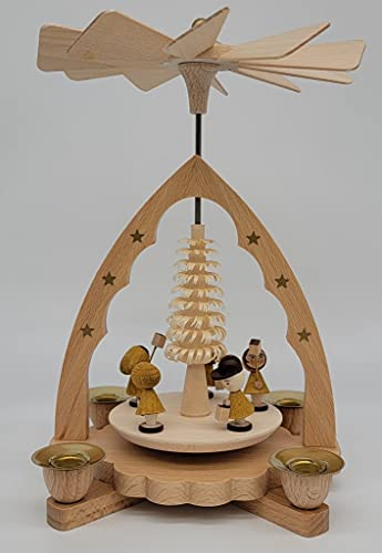Richard Glässer 1 - Pirámide de Navidad alemán Nivel Linterna-niños - 7 Pulgadas - 19 cm - Auténtico alemán Erzgebirge pirámides de Navidad