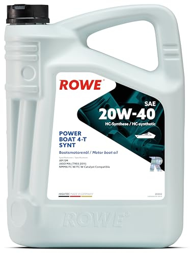 ROWE HIGHTEC Power Boat 4-T SAE 20W-40 SYNT, 5 Liter, Hochleistungs-Motoröl | Hochleistungs-Motorenöl für 4-Takt In- und Außenbordmotoren, Art. Nr. 20002