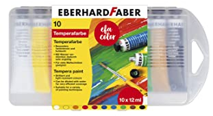 Eberhard Faber 575510 - Temperafarben Tube EFA Color, 10 Tuben Schulmalfarben mit je 12 ml, verdünn- und vermischbar