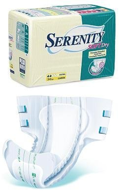 Serenity Serenity Soft Dry Pannolone Mutanda Formato Extra, Taglia Large - 30 Pezzi