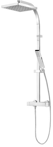 Schulte DuschMaster Rain D9635 Aufputz Brauseset mit Kopfbrause und Thermostatarmatur