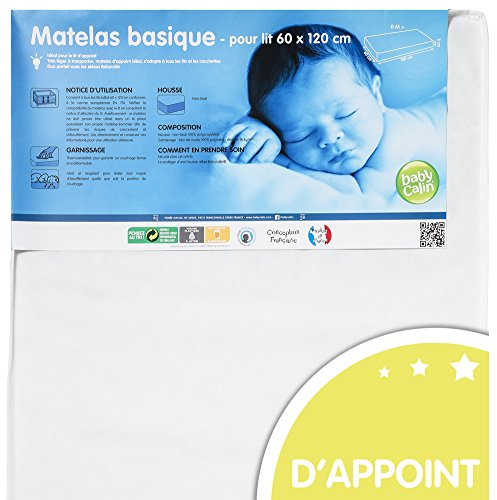 Babycalin Matratze, Vlies, 60 x 120 x 8 cm, Weiß