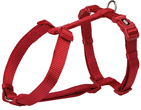TRIXIE Premium H-Geschirr Größe L–XL: Brustumfang 75–120 cm/25 mm in rot - verlässliches Hundegeschirr, Bruststeg, Nacken- und Bauchgurt stufenlos verstellbar für sehr große Hunde, 203503