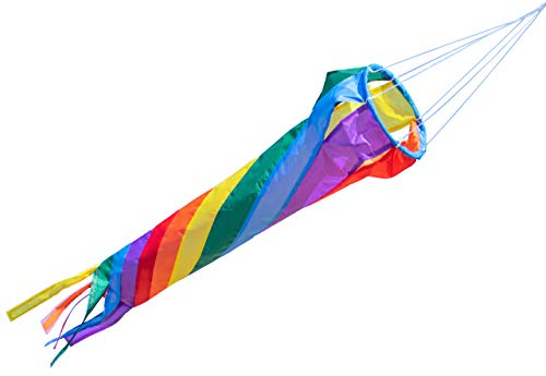CIM Sacca a Vento - Windturbine 60 Rainbow - Impermeabile e Resistente ai Raggi UV - Ø12cm, Lunghezza: 60cm - incl. Clip girevoli con Cuscinetti a Sfere