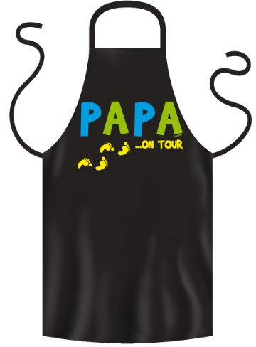 bedruckte Vatertag Grillschürze Papa on Tour - Party Geschenk Grill Schürze Kochschürze Latzschürze Partyschürze Geburtstag Küche