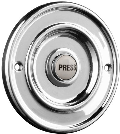 Polished Chrome 76mm Dia Bell Push with China Press
