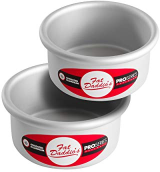 Fat Daddio's Anodized Aluminum Round Cake Pans, 2 Piece Set, 4 x 2 Inch