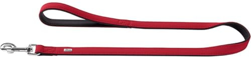 HUNTER SOFTIE Führleine für Hunde, Kunstleder, mit Handschlaufe, 1,5/110 cm, rot