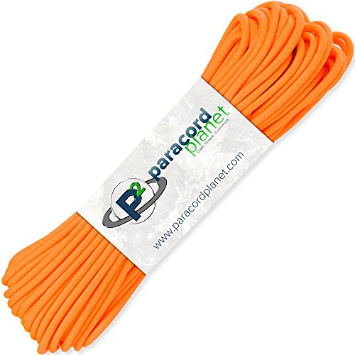 PARACORD PLANET Mil-Spec Commercial Grade 550lb Typ III Nylon Volltonfarben (Neon Orange, 100 Fuß)