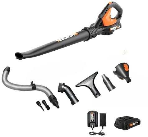 Positec Worx Air 193 km/h 20 V Lithium-Ion (Li-Ion) Black, Orange sans fil Leaf Blower – Sans Fil Leaf Blowers (193 km/h, Black, Orange, Electric, 20 V, Lithium-Ion (Li-Ion), 3 h)