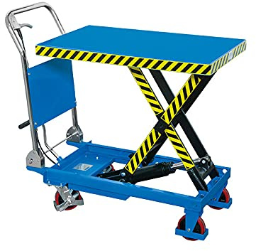 Fervi Hebebühne 300 kg, Plattformwagen mit verstellbarer Höhe, Eisen, Blau