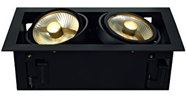 SLV Deckeneinbauleuchte KADUX 2 / Spot, Fluter, Deckenstrahler, Deckenleuchte, Einbau-Leuchte LED, Innen-Beleuchtung / GU10 75.0W schwarz