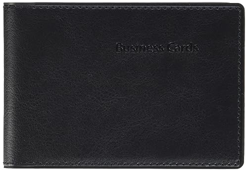 SIGEL VZ170 Karten-Mappe für 40 Karten, in matt-schwarzer Lederoptik, handliches Querformat, für Visitenkarten, Kundenkarten, Plastikkarten, Kreditkarten