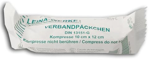 10x Verbandpäckchen DIN 13151-G 10 x 12cm - steril - zugehörig der DIN 13164 für KFZ & DIN 13157 / DIN 13169 für Betriebe - reduziertes ANGEBOT