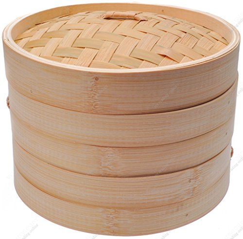 M.V. Trading 900201 HQ Bamboo Steamer Set, 8 Inches