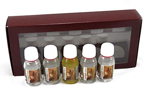 Karibu Saunaaufguss Konzentrat fünf Duftnoten Aufguss Geschenkpaket 5 Düfte mit je 100 ml Saunaaufgusskonzentrat