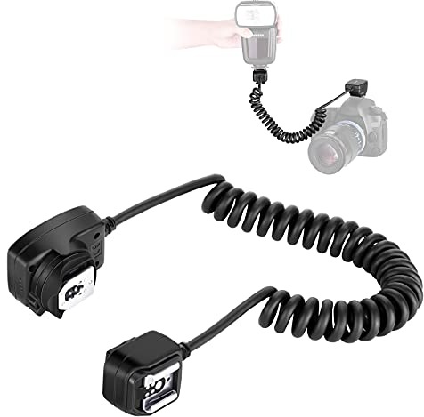 Neewer 4.2 feet/1.3 m TTL Off Camera Flash Speedlite Cord compatible with Canon EOS 5D Mark II III,6D,5D,7D,60D,50D,40D,30D,300D, 100D,350D,400D,450D,500D,550D,600D,650D,700D,1000D,1100D