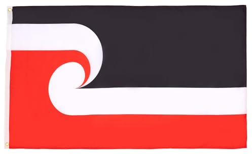 AZ FLAG Drapeau Maori 90x60 cm Polyester 100D 2 Œillets | Usage intérieur et extérieur Drapeau décoratif des maoris néo-zélandais coutures doubles et bords renforcés