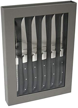 Amefa 603146 Laguiole Steakmesser Royal Steak Noir, 6er Set in Geschenkbox