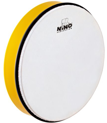 Nino Percussion Hand Drum Instrument - Sehr Große Handtrommel für Kinder ab 5 Jahren - Durchmesser 12 Zoll (ca. 30,5 cm) - Kunststoff, Gelb (NINO6Y) | Musikinstrument für Kinder ab 5 Jahren, Durchmesser 12 Zoll, Kunststoff